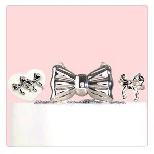 Bow ribbon shaped  earring and necklace set